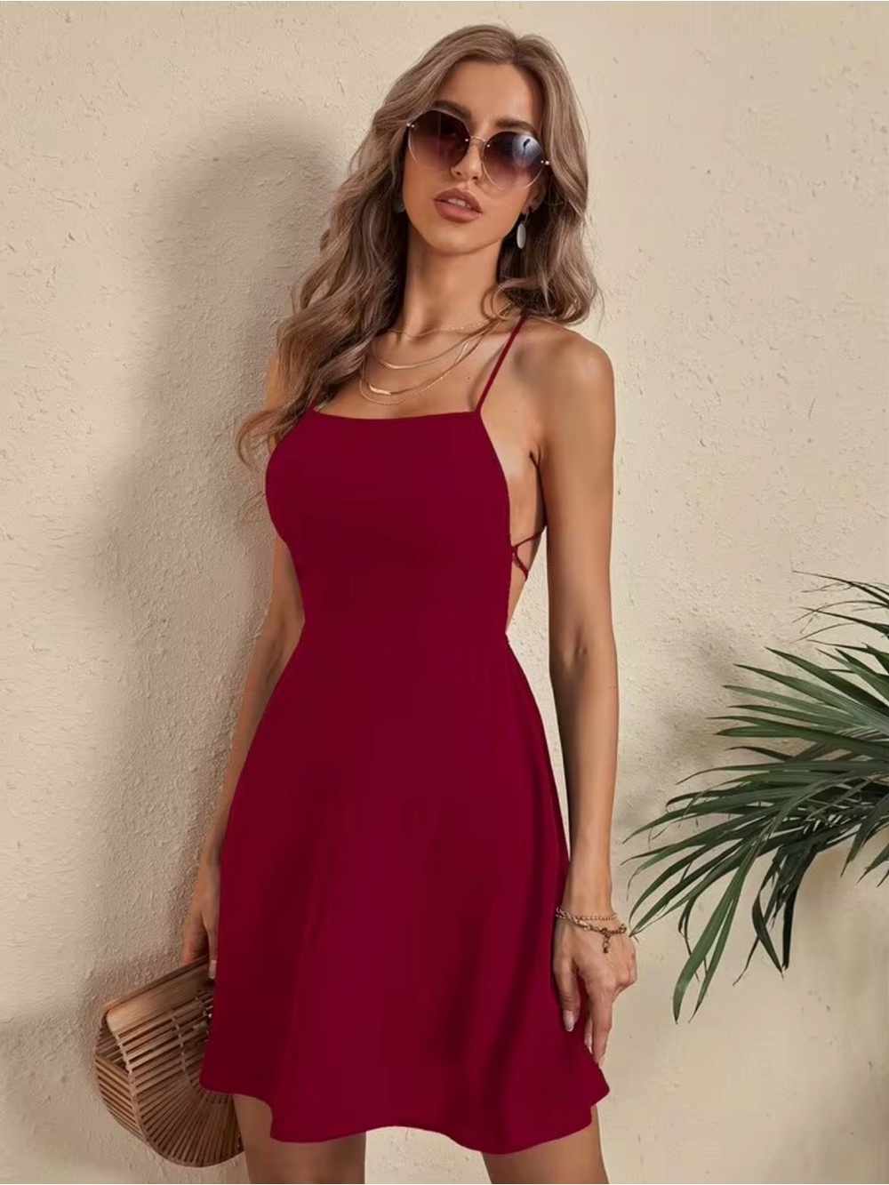 Brand New without Tag Backless Tie Back Mini Red Dress Size XS